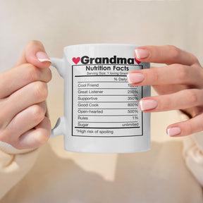 “Nutrition Facts” Large 15oz Mug - Funny Gift for Mom, Grandma