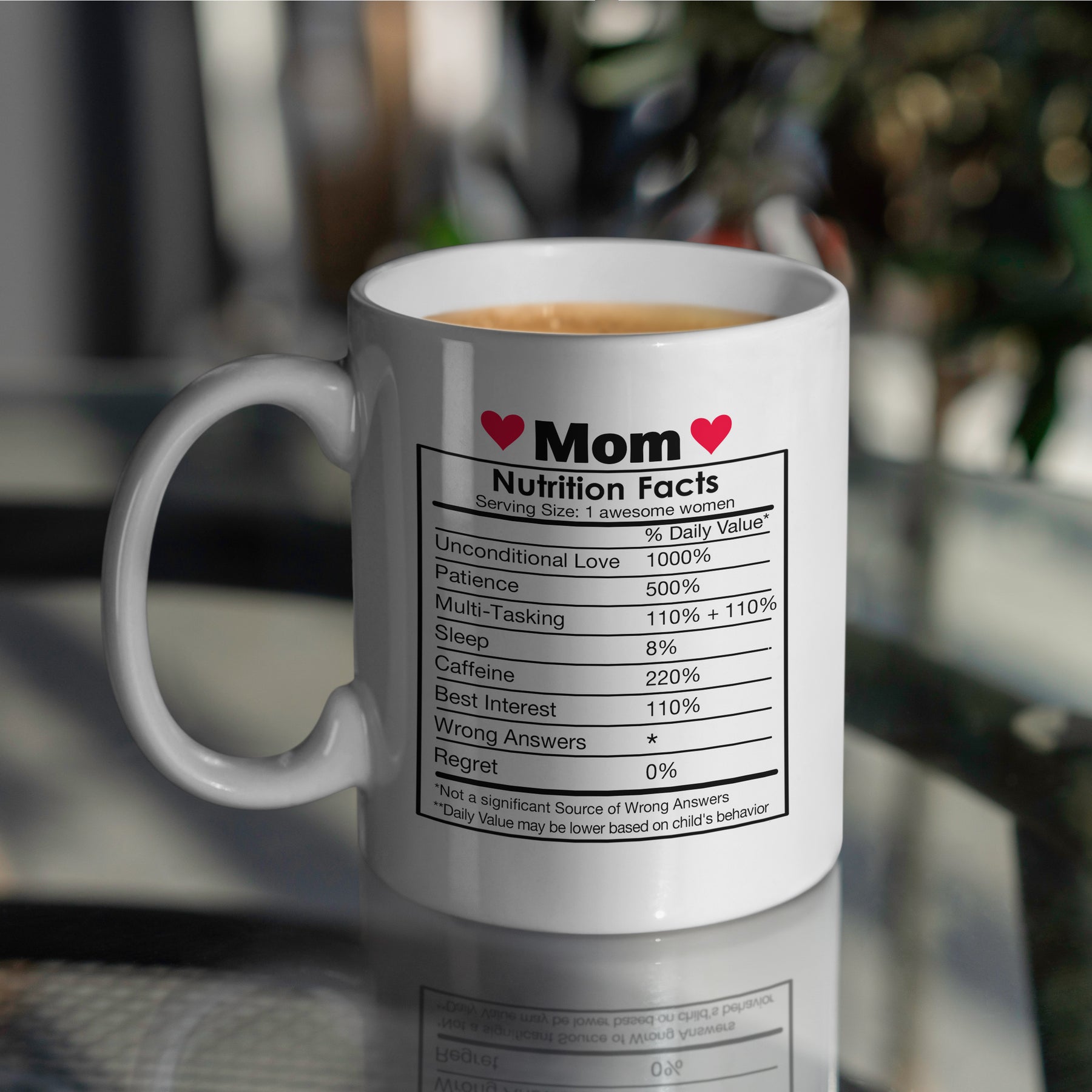 Nutrition Facts” Large 15oz Mug - Funny Gift for Mom, Grandma