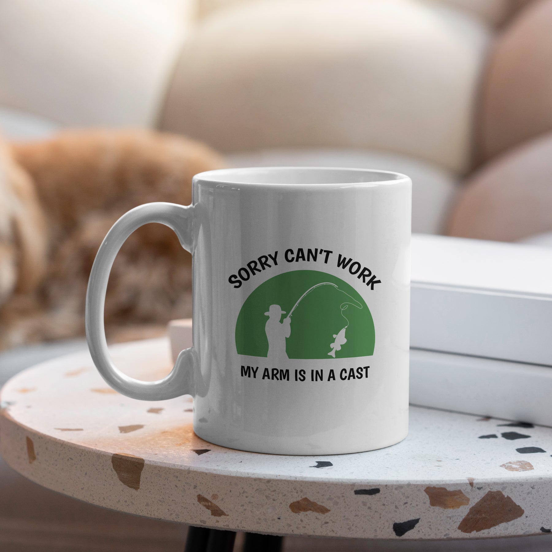 "Arm In A Cast" Large 15oz Mug - Funny Gift for Dad