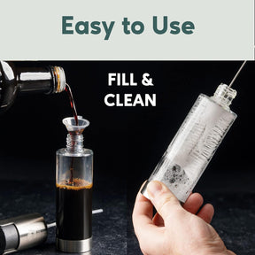 2pk Glass Oil Sprayers, Refillable –With Funnel and Cleaning Brush