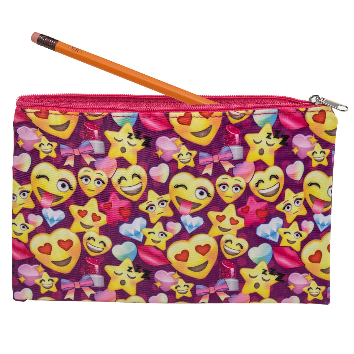 Emoji Zipper Clutch – Fun Kids Purse Or School Supplies Case
