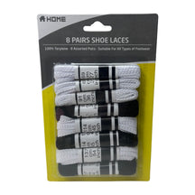 Multipack Shoe Laces - 8 Black, 8 White or 9 Assorted