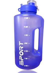 64oz Half Gallon Water Bottle w/Time Marker and Locking Lid - Leak Proof