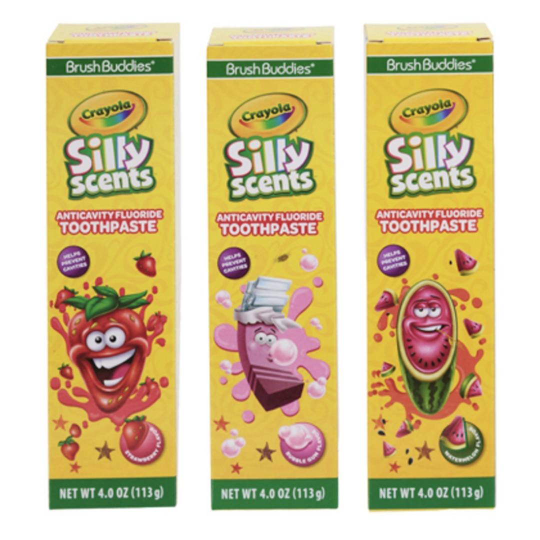 3pk Crayola Silly Scents Anticavity Fluoride Toothpaste - Make Brushing Fun