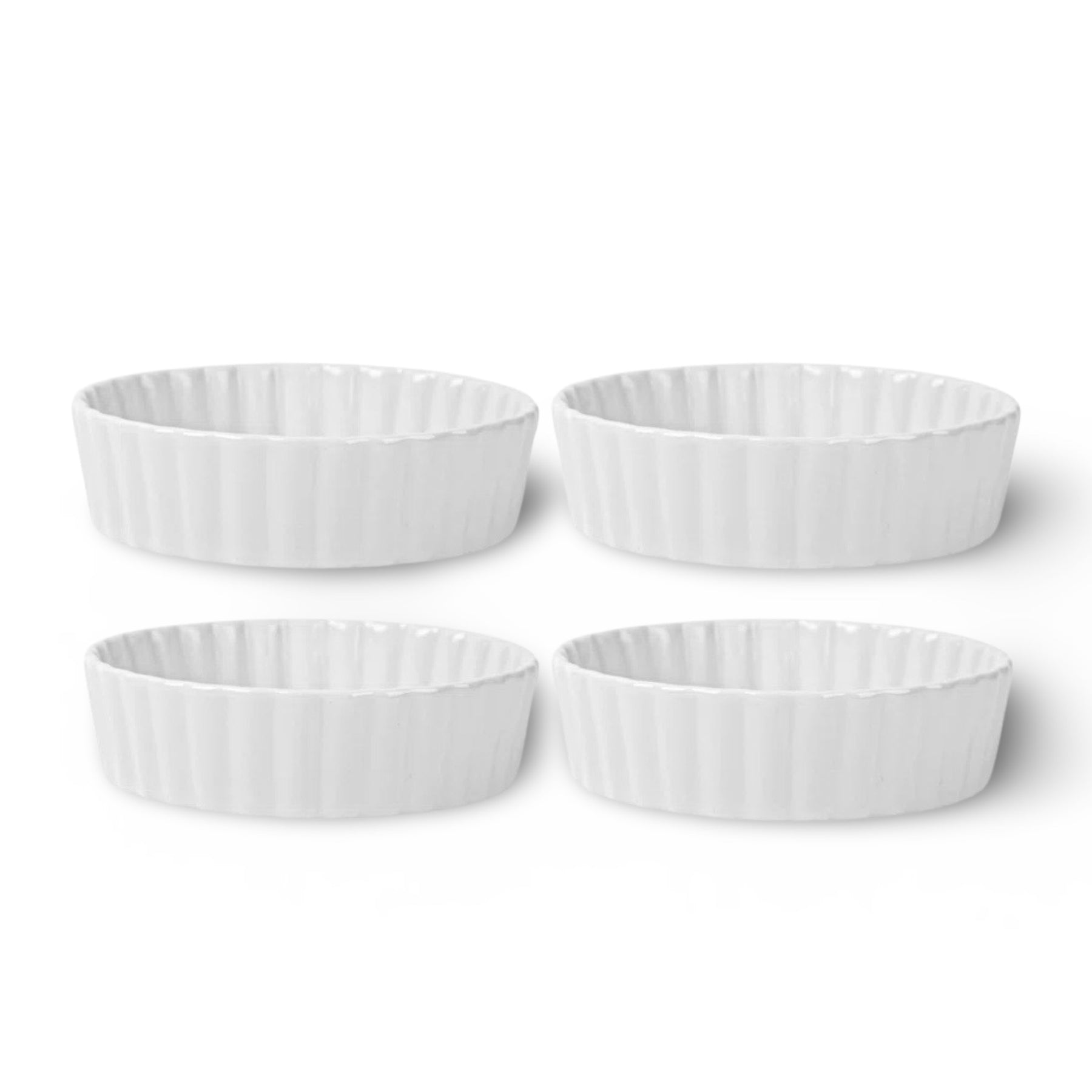 4pk Porcelain Mini 6oz Ruffled Bakers or 4oz Pie Plates- A Baking Staple