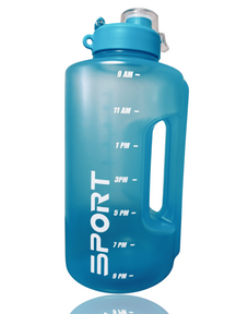 64oz Half Gallon Water Bottle w/Time Marker and Locking Lid - Leak Proof