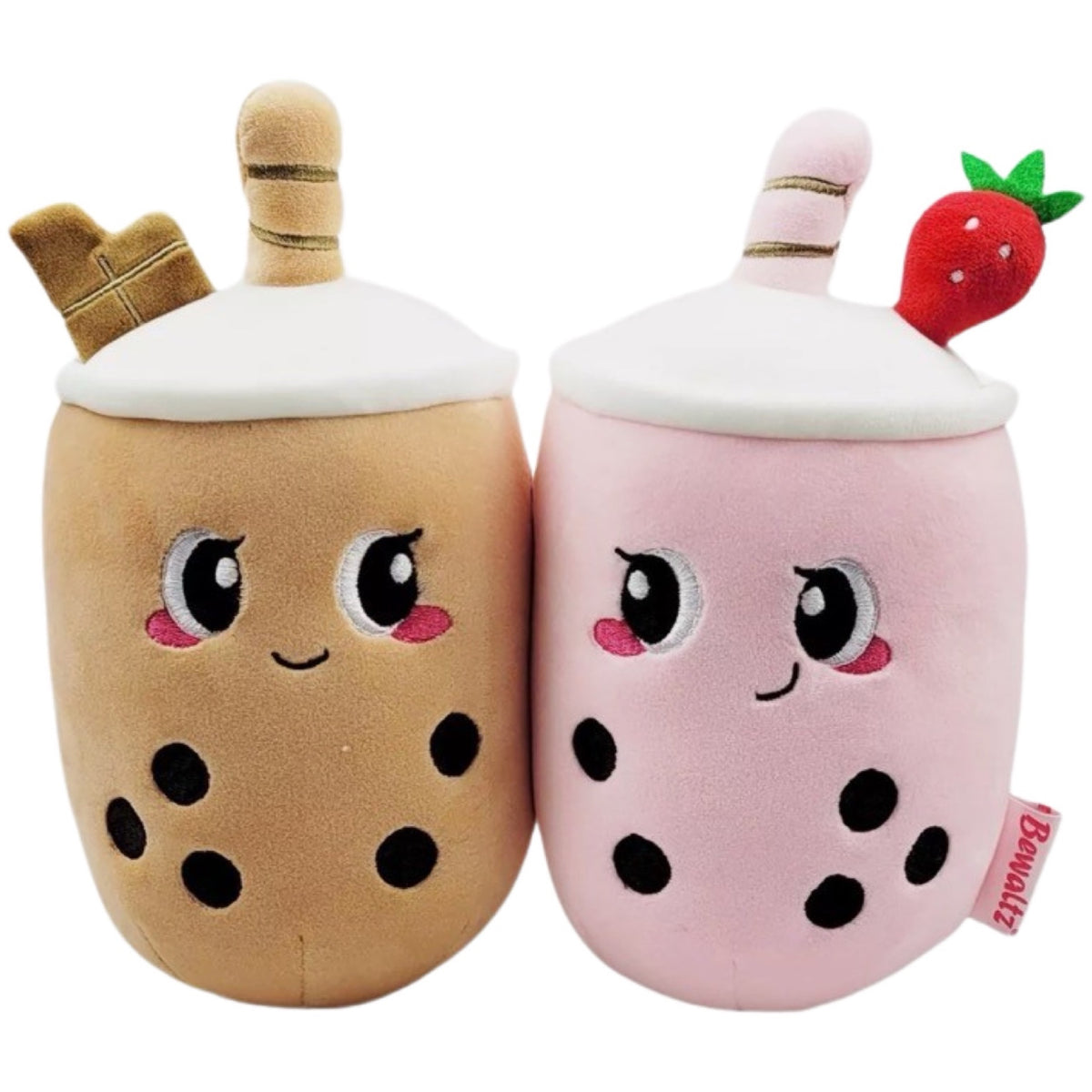 2pc Bewaltz 10" Boba Bubble Tea BFF Plush Set - Velcro Together