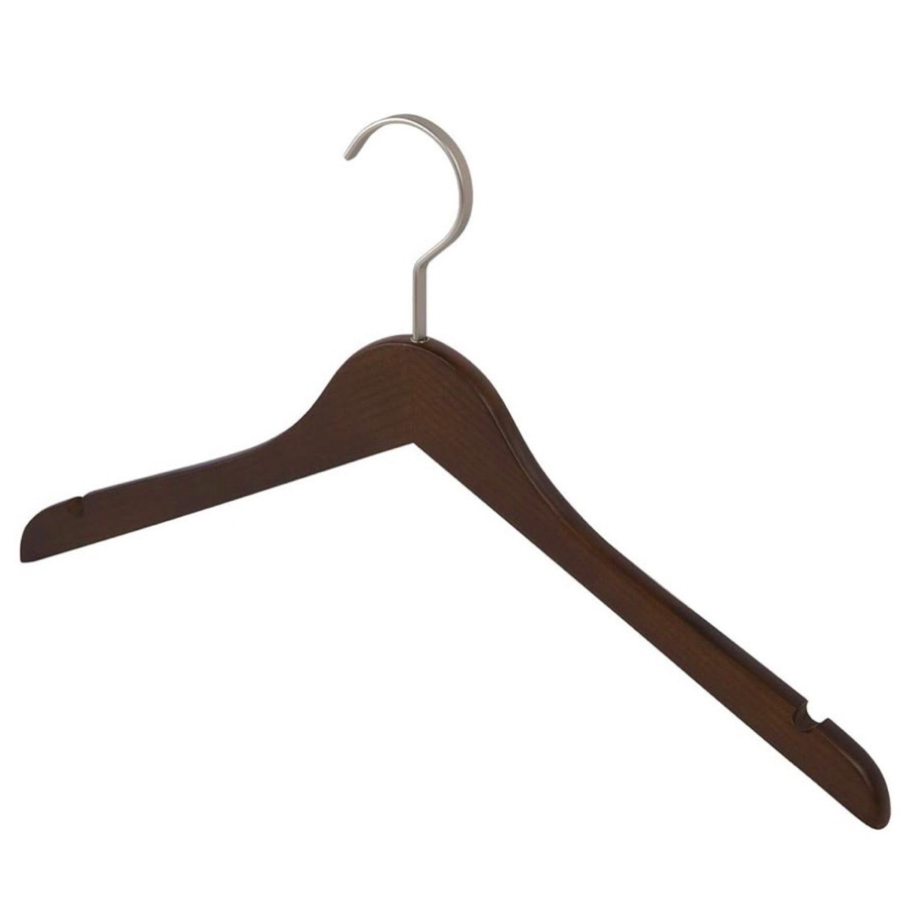 8pk Solid Ash Hardwood Shirt Hangers W/Steel Swivel Hooks & Notches