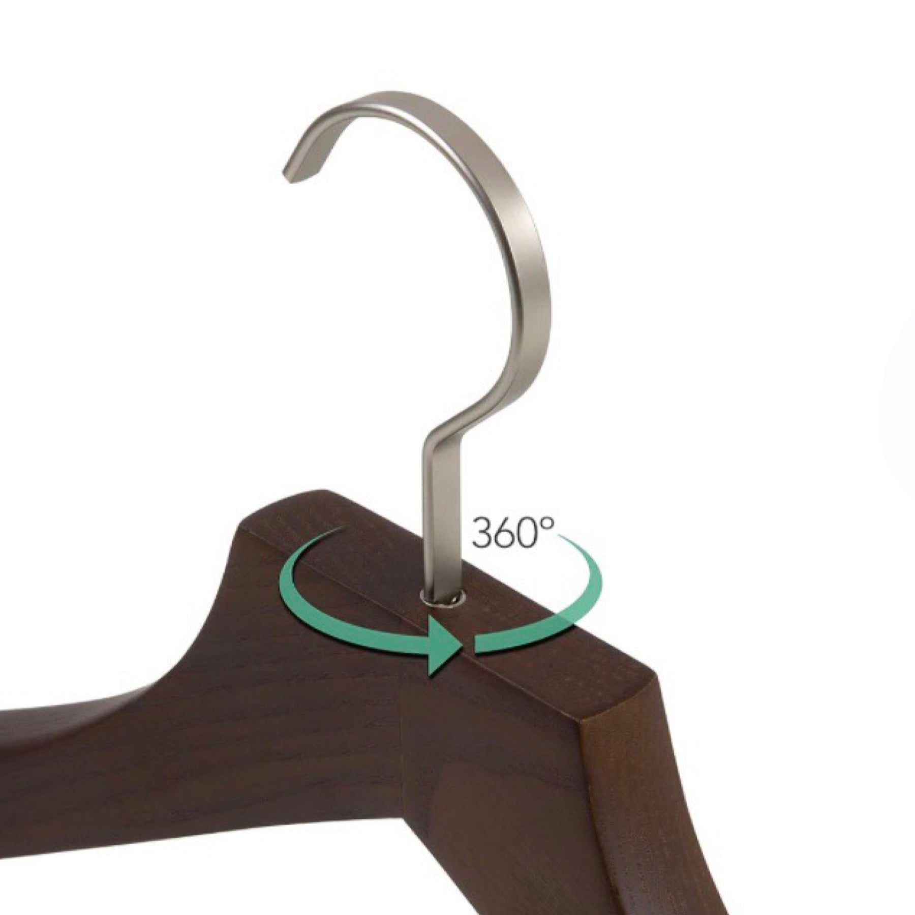 4pk Solid Ash Hardwood Coat Hangers W/Steel Swivel Hooks - Contoured Shoulders