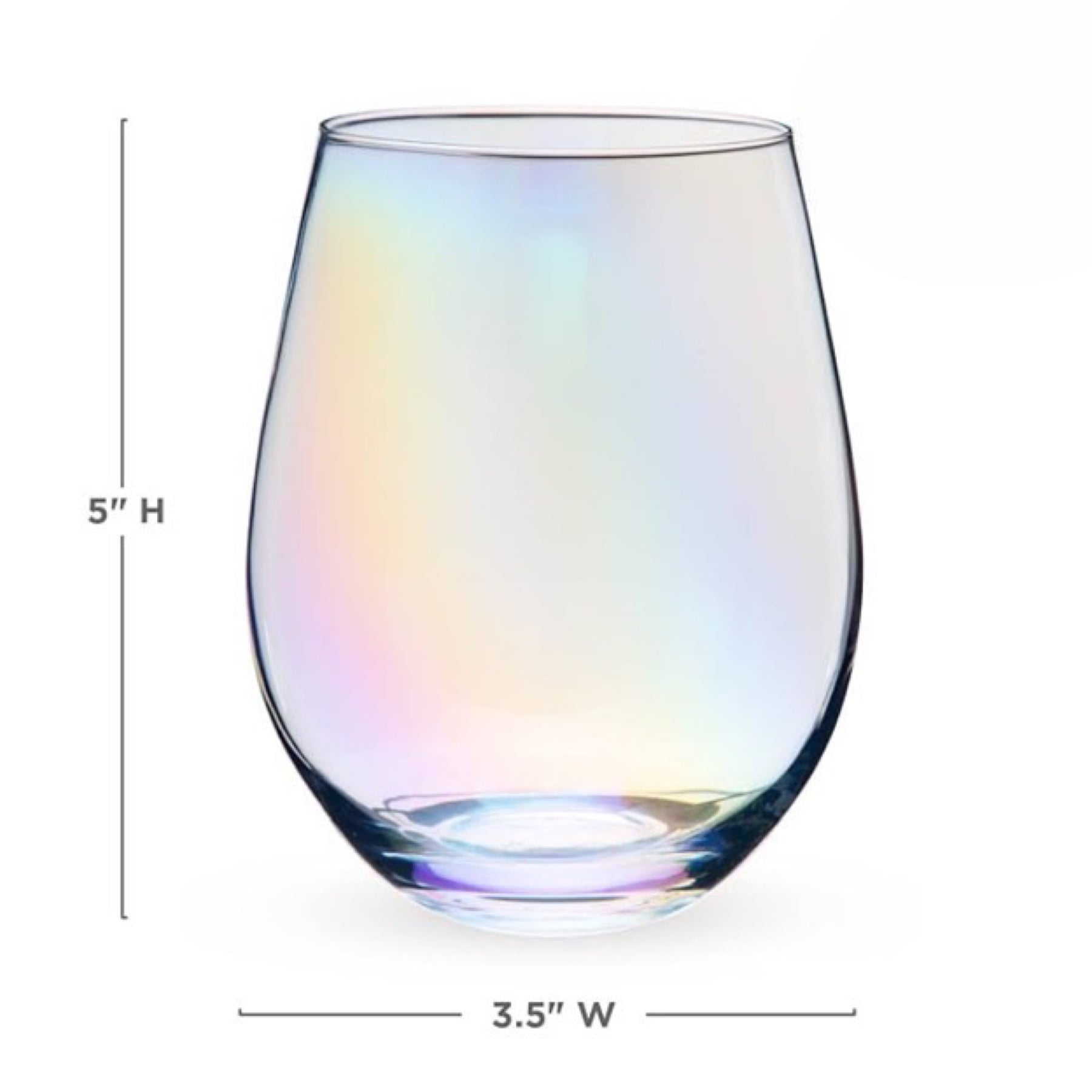 2pc Dwell Studio 22oz Glass Stemless Wine Glasses - Rainbow Iridescent