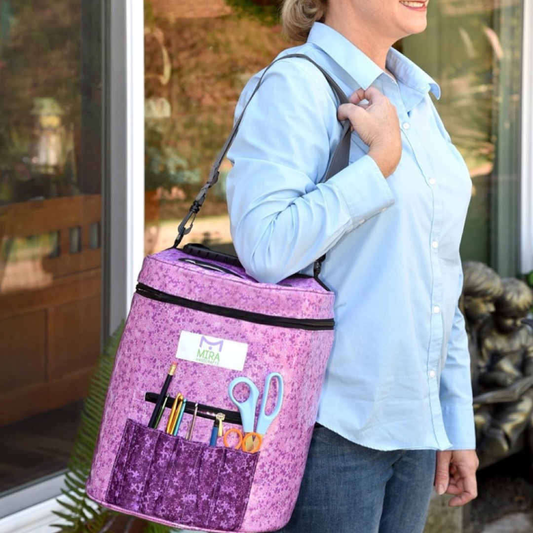 Mira Premium Large Knitting Crochet Bag - Store Your Yarn & Accessories