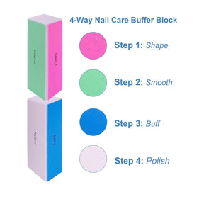4-Way Nail Buffer Block - Buff, Polish, Shape & Smooth All in One