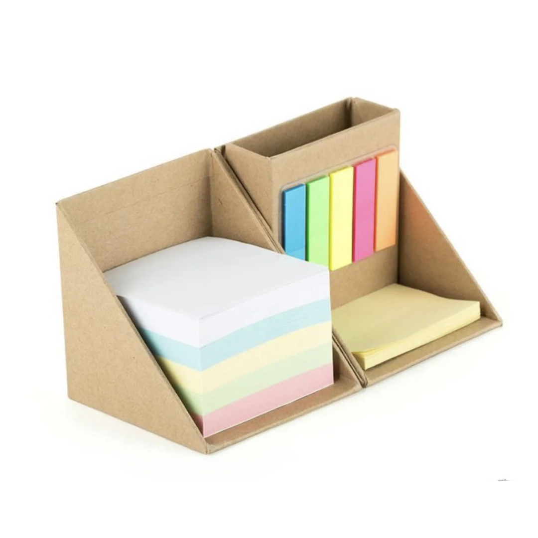 Folding Desk Caddy Organizer Cube – With Sticky Notes