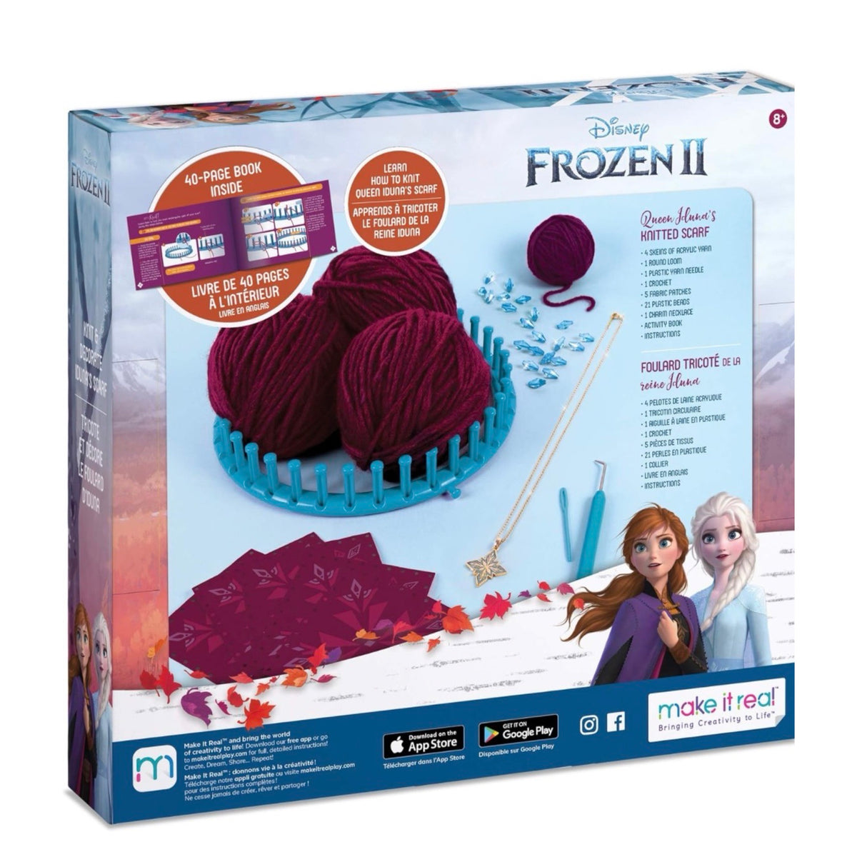 Frozen 2 Loom Knitting Scarf Kit For Kids - DIY Queen Iduna's Shawl