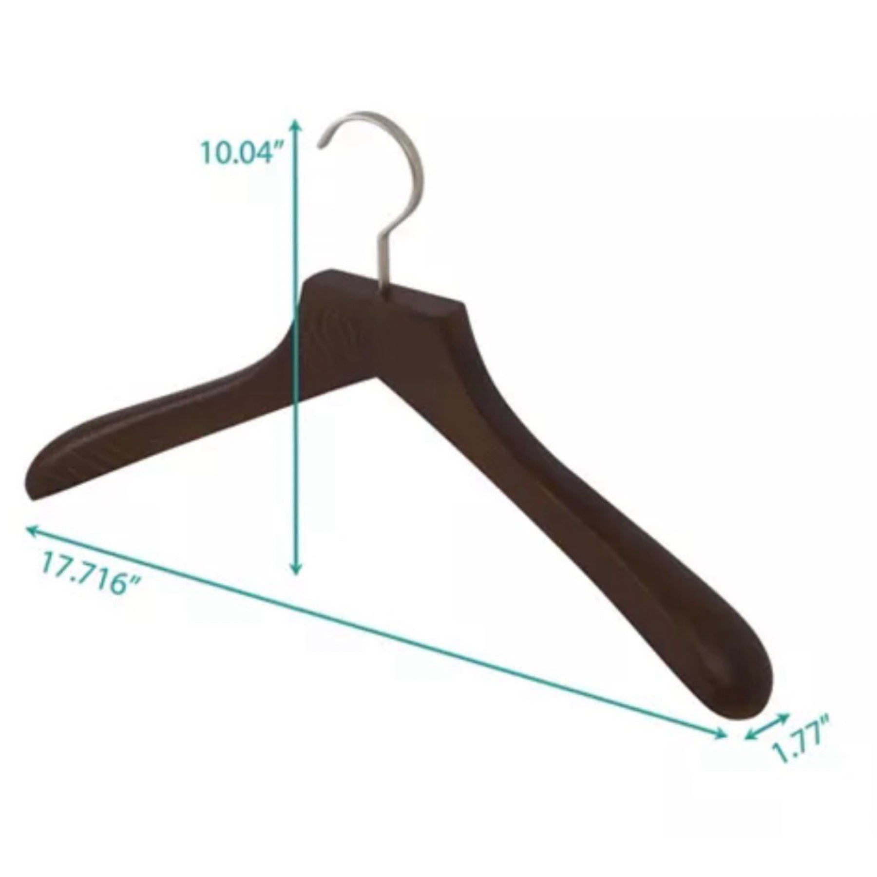 4pk Solid Ash Hardwood Coat Hangers W/Steel Swivel Hooks - Contoured Shoulders