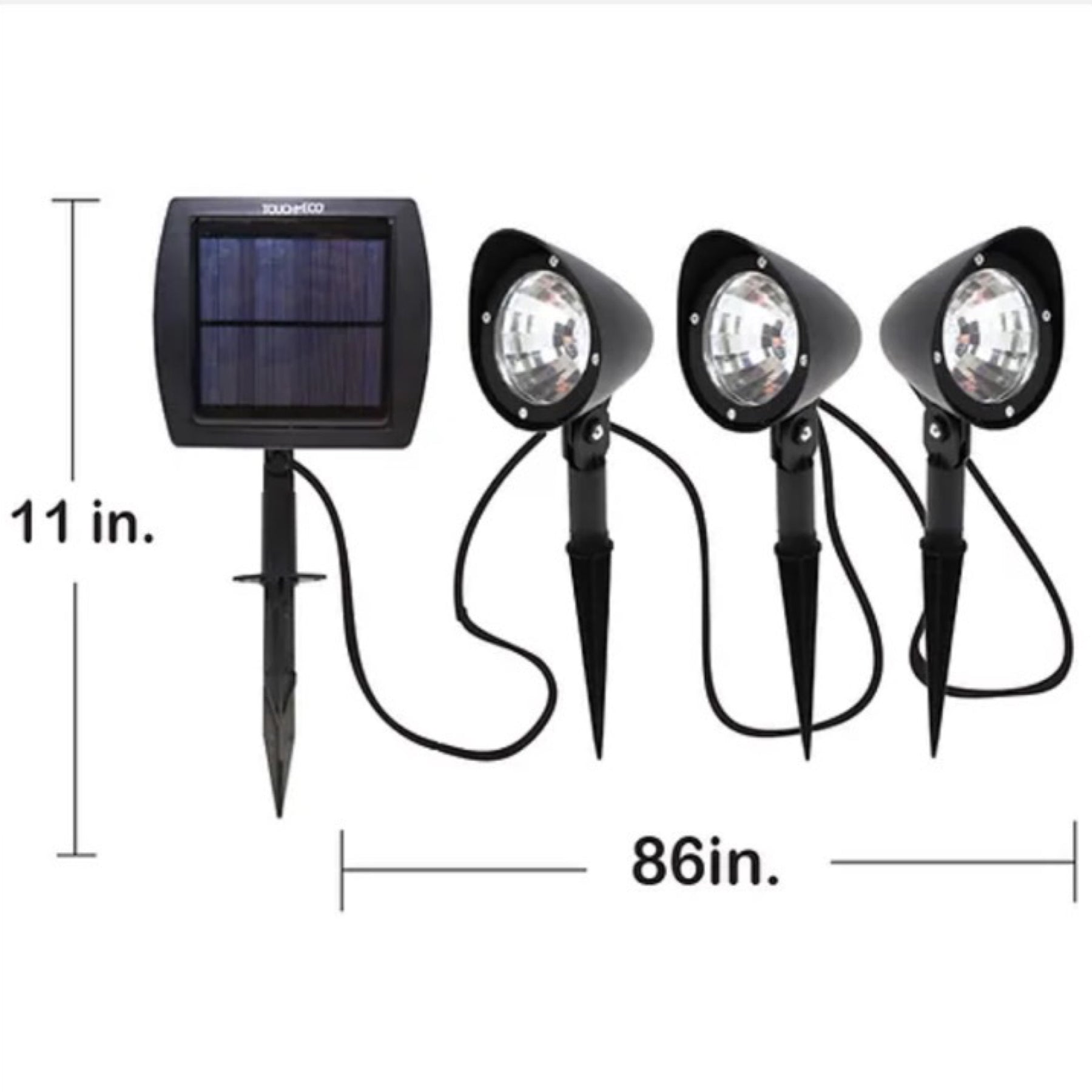 3pk Touch Of Eco SPOTUP Solar LED Spotlight Set with Solar Panel