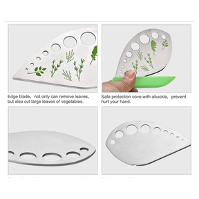 Blake & Croft Stainless Steel Herb Stripper & Cutter - Multi Purpose Kitchen Tool