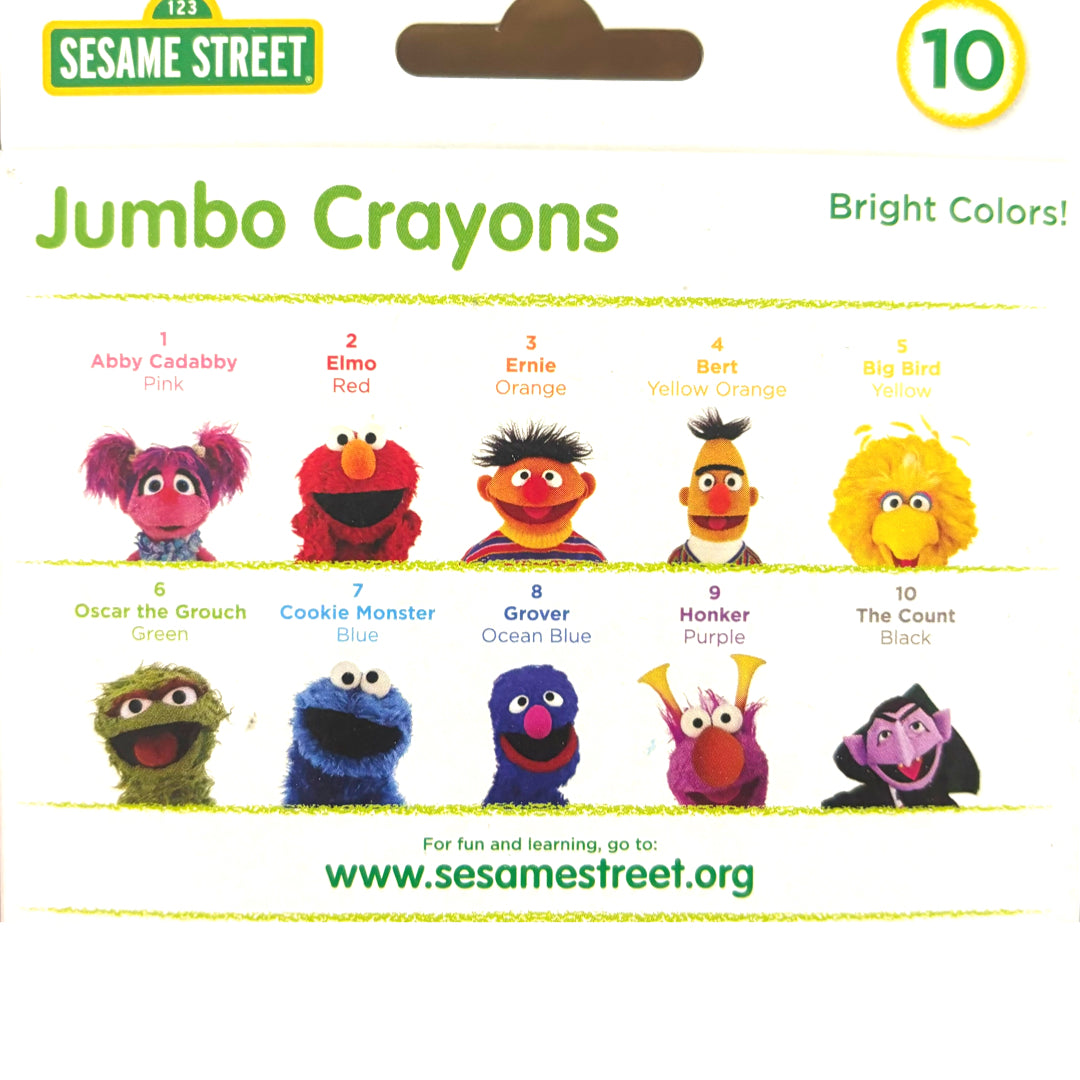 2pk Jumbo Sesame Street Crayons-Color Like Cookie Monster!