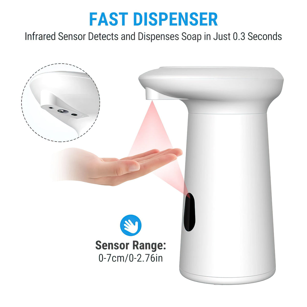 Automatic Touch-Free Soap Dispenser with Infrared Sensor – 12oz Capacity