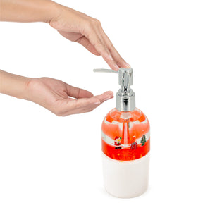Holiday Scene Soap/Lotion Pump Bottle - Santa or Snowman