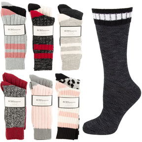 4 Pairs BCBGeneration Womens Crew Socks – Super Soft Cozy Plush