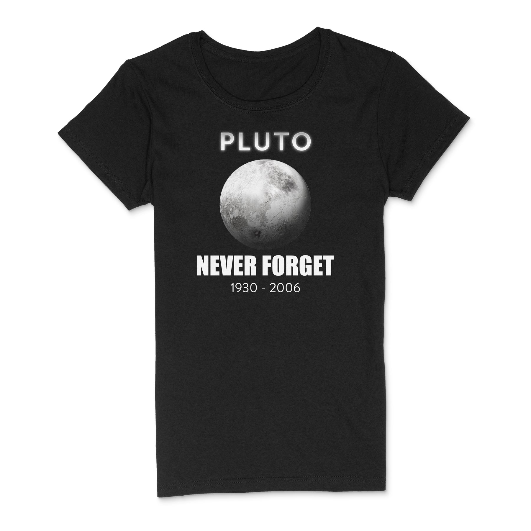 "Pluto, Never Forget " Premium Midweight Ringspun Cotton T-Shirt - Mens/Womens Fits
