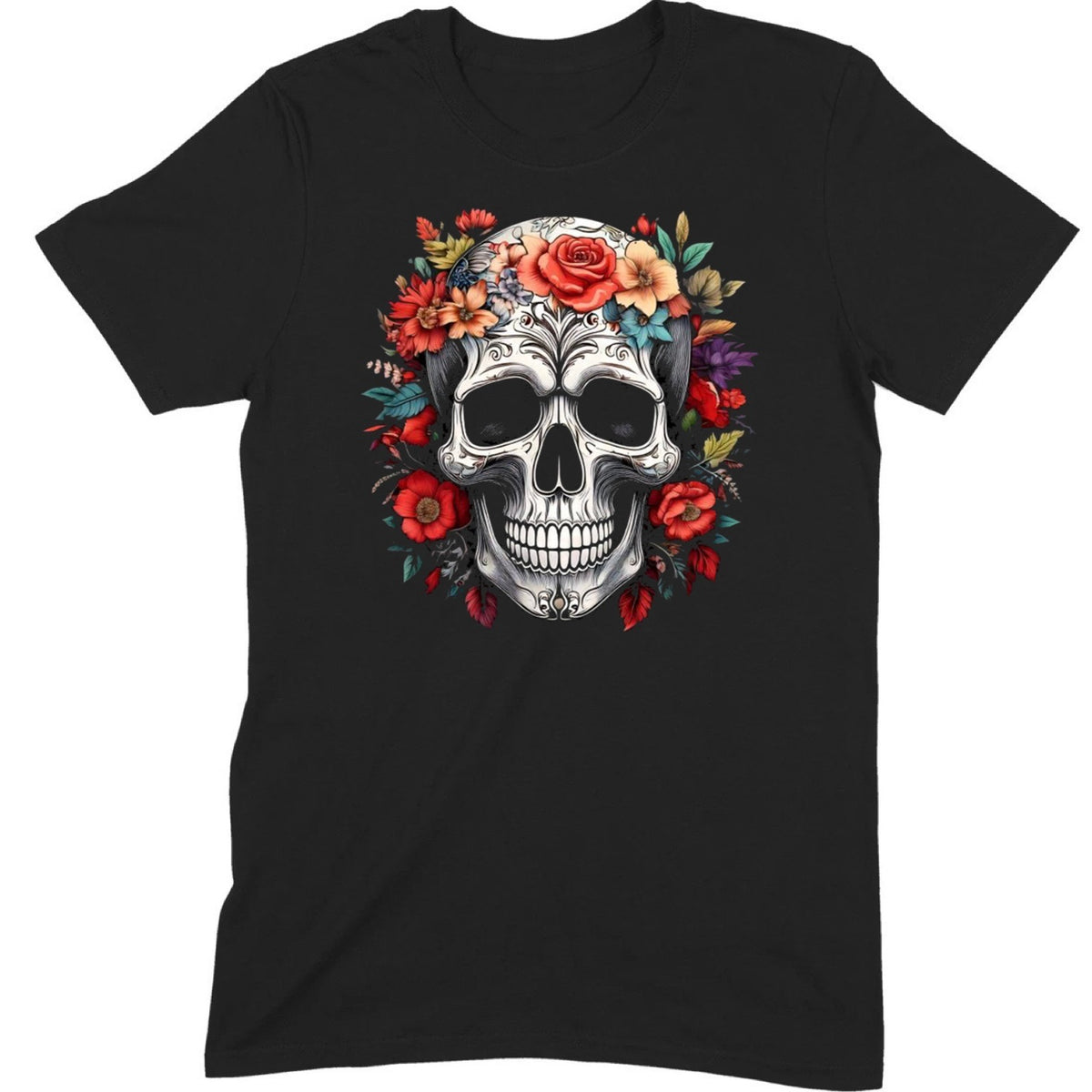 "Day Of The Dead Black" Premium Midweight Ringspun Cotton T-Shirt - Mens/Womens Fits