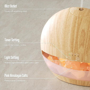 Himalayan Salt Lamp Essential Oil Diffuser – Ultrasonic 100ml Aromatherapy Humidifier