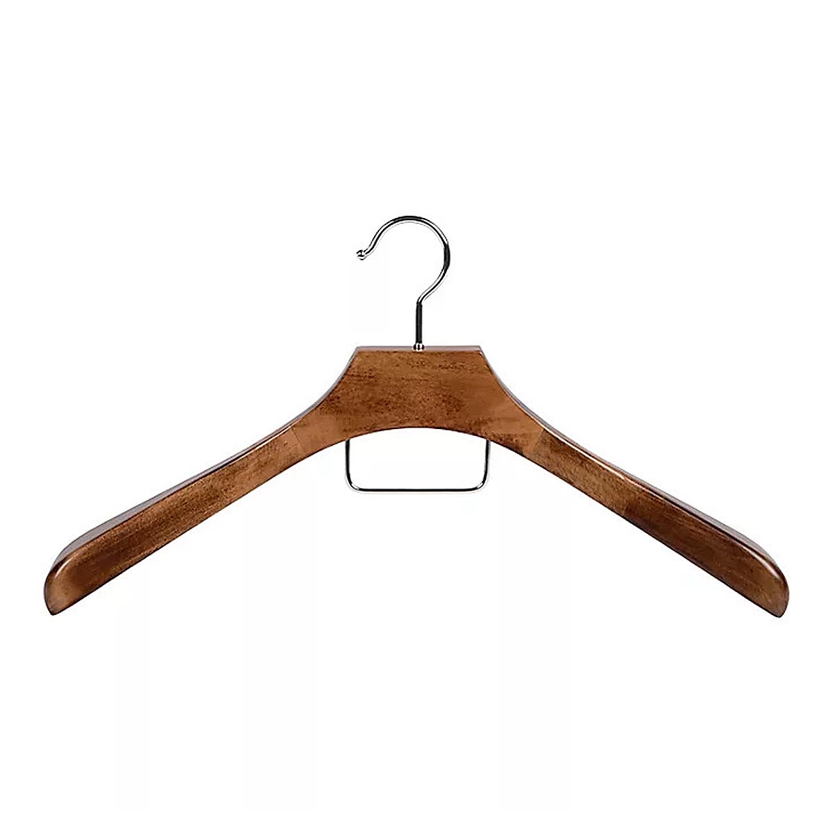 8pk Deluxe Coat Hangers in Walnut with Chrome Hardware by Squared Away