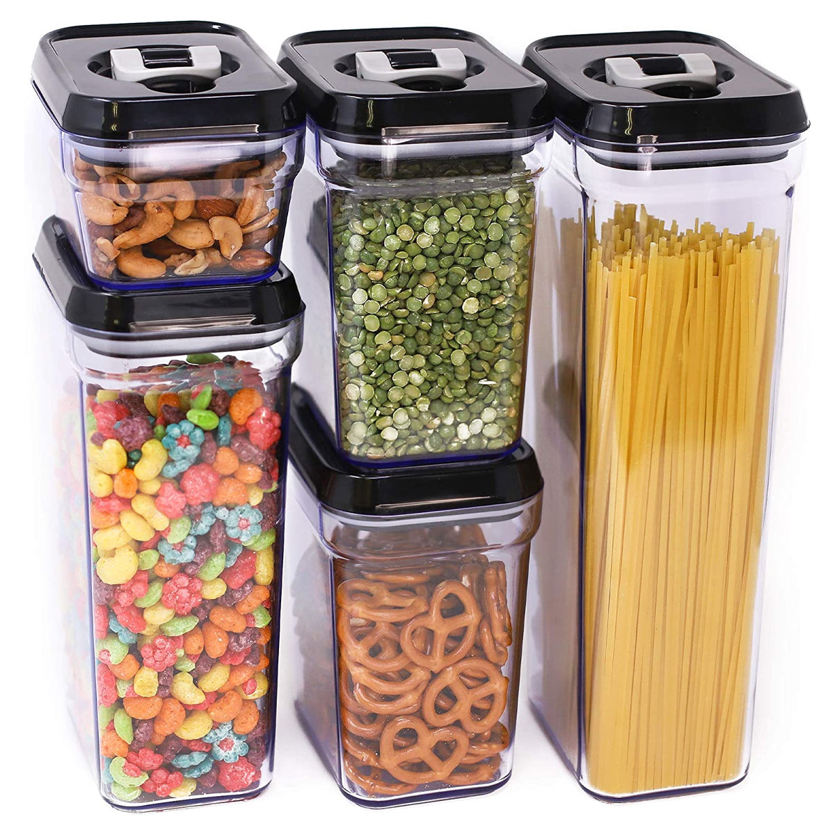 Zeppoli 5pc Air-Tight Food Storage Containers - Locking Lids & BPA Free