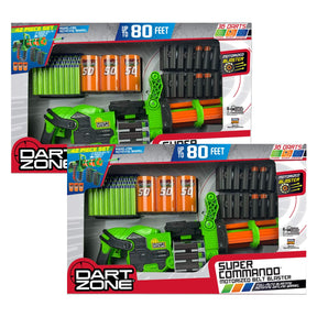 2pk Dart Zone Super Commando Toy - Motorized Belt Blaster