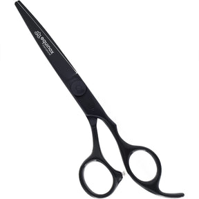 Sharp Edge Hair Cutting Scissors By Equinox - Matte Black, Curved Finger Rest