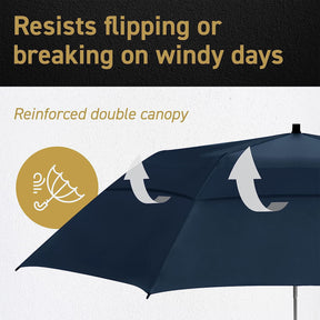 2pk Windproof Golf Umbrellas 58" Canopy - Automatic Open Button