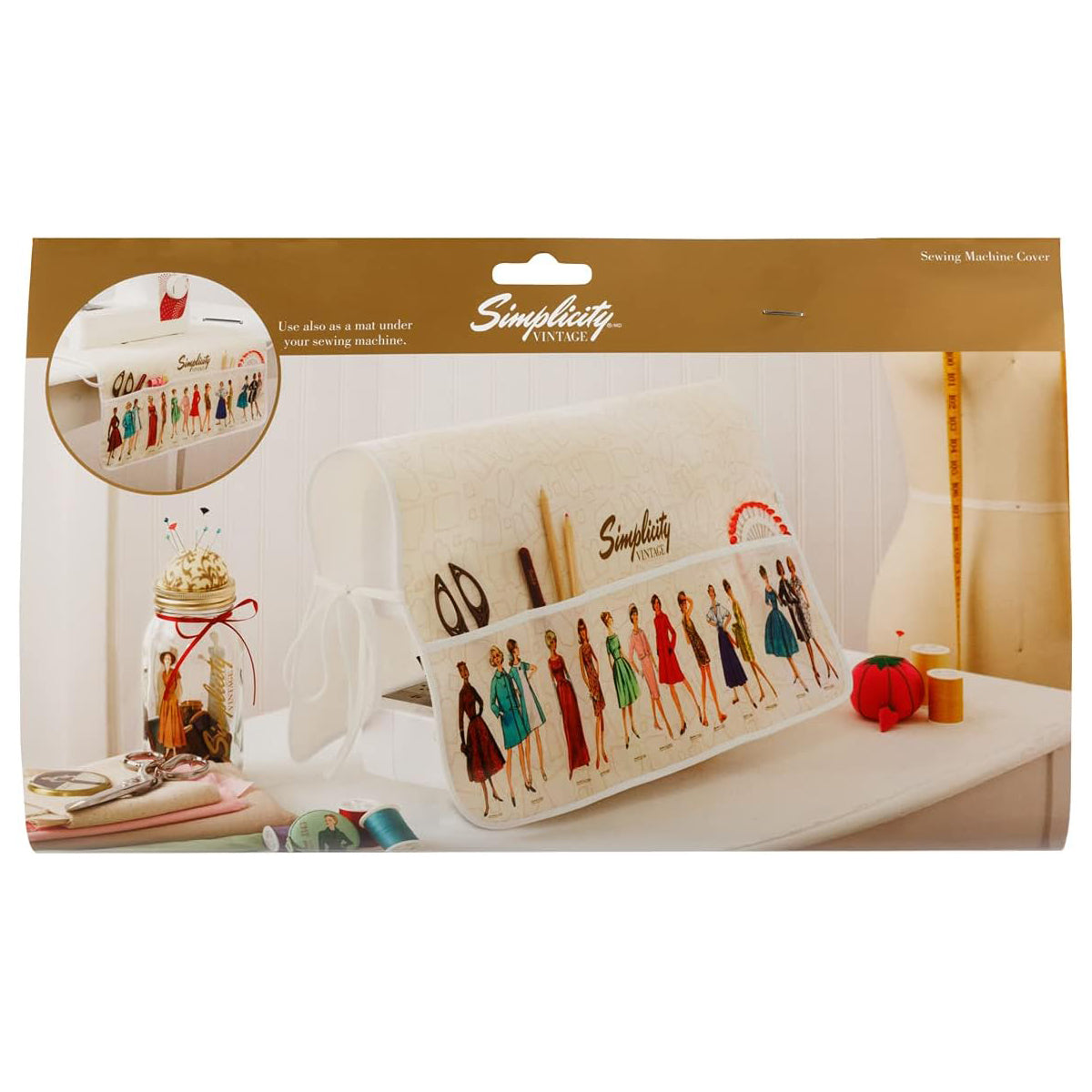 Simplicity Vintage Sewing Machine Cover - Doubles As Sewing Machine Mat