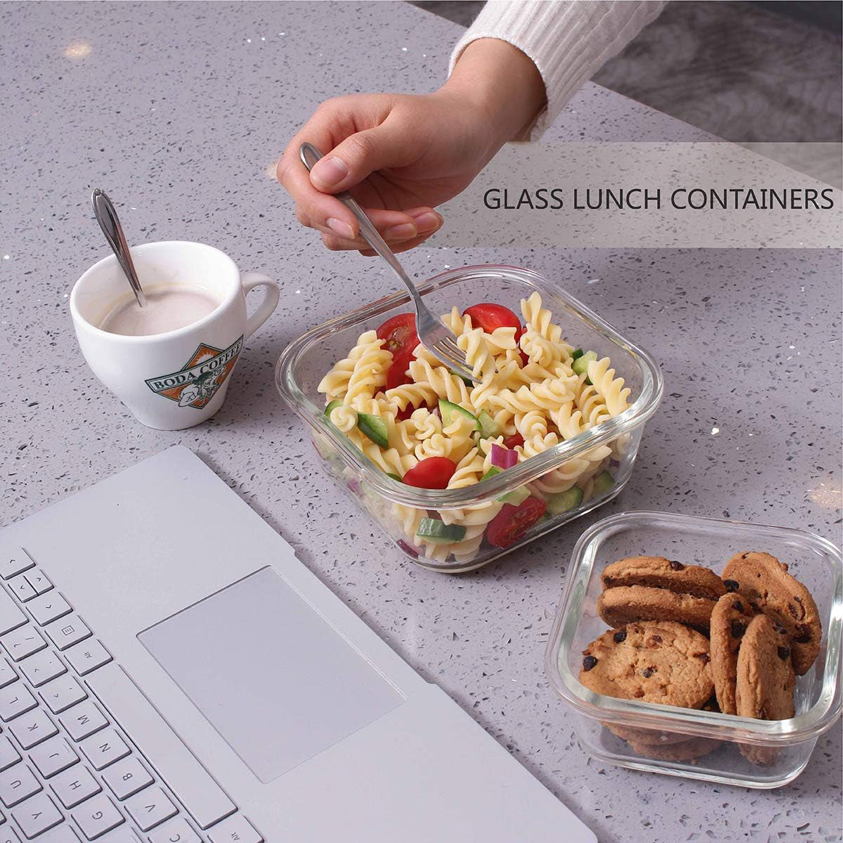 18pc Glass Container Set With Lock Tight Lids - BPA Free, Leak Proof