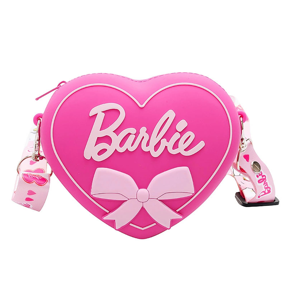 Barbie Coin Purse Crossbody Bag - Zipper Closure, Adjustable Ribbon Strap