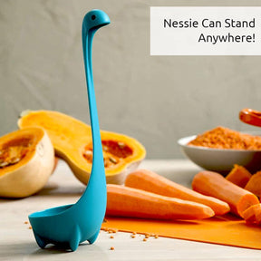9.65" Loch Ness Monster Ladle, Teal - Stand Up Soup Ladle, Heat Resistant