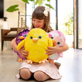 Gitzy 11” Plush Sequin Chicks – Color Changing & Pillowy Soft!