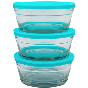 3pk Farberware 2 Cup Glass Food Storage Bowls – Airtight Lids
