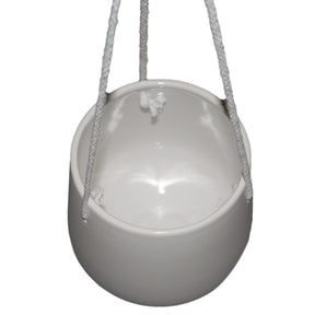 Ceramic 5” Hanging Planter Indoor Plant Holder With Rope Hanger
