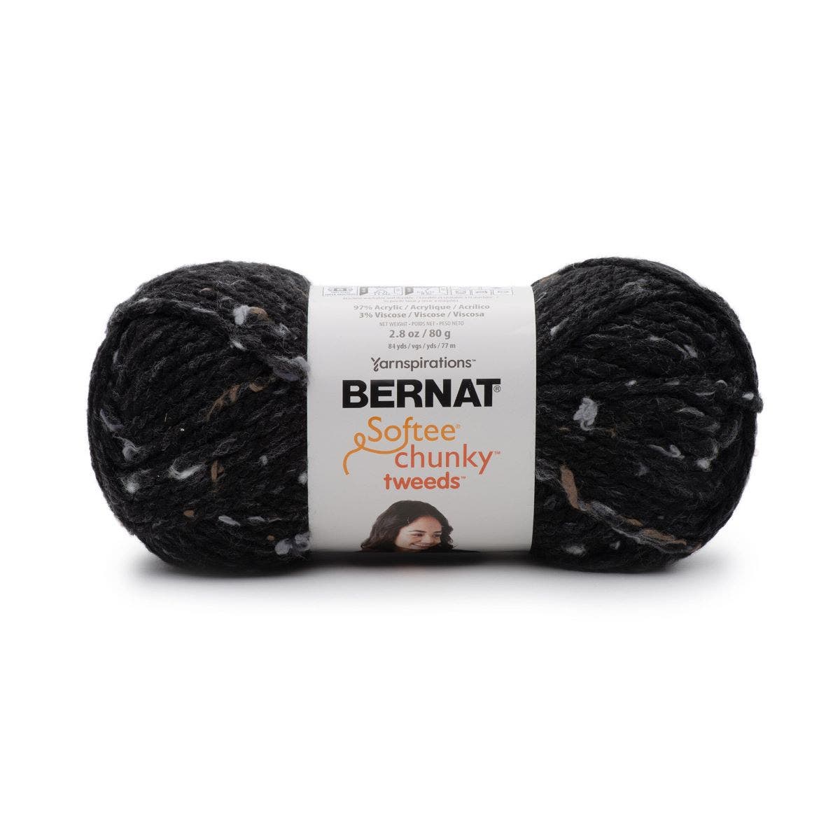 Bernat Softee Chunky Tweeds Effect Acrylic Bulky #6 Yarn Skein