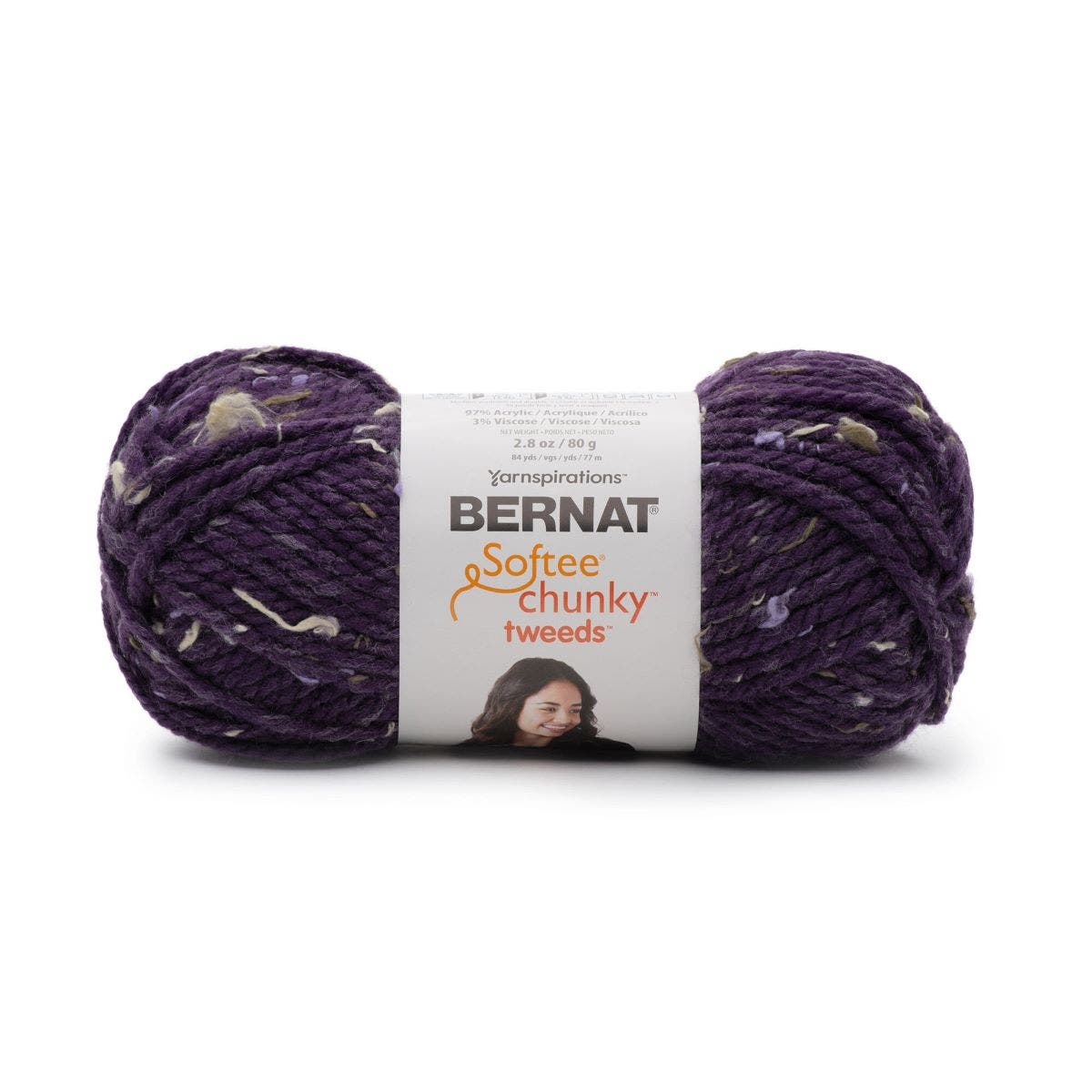 Bernat Softee Chunky Tweeds Effect Acrylic Bulky #6 Yarn Skein