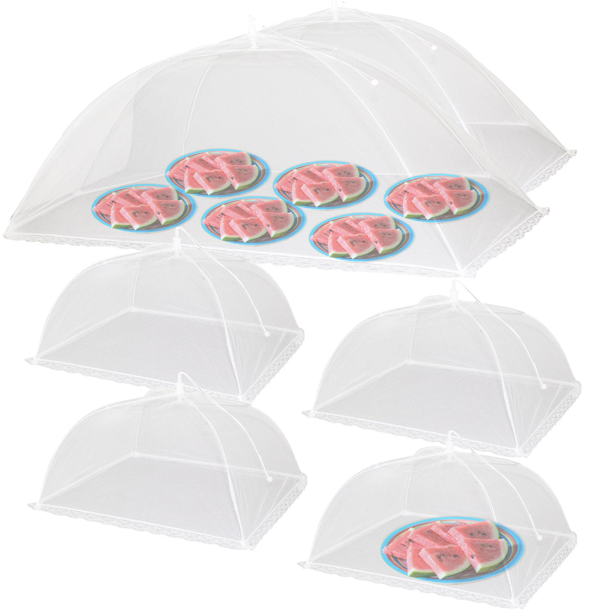6pc Pop-Up Large & Jumbo Outdoor Food Tent Covers - Keep Bugs Out