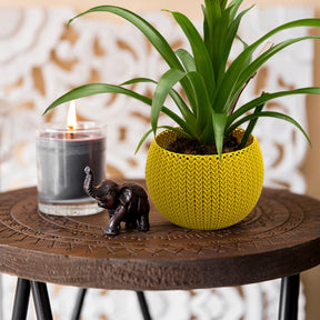 3pk Curver Knit Plastic Cozies Indoor Planter Pot Basket Set