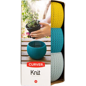 3pk Curver Knit Plastic Cozies Indoor Planter Pot Basket Set