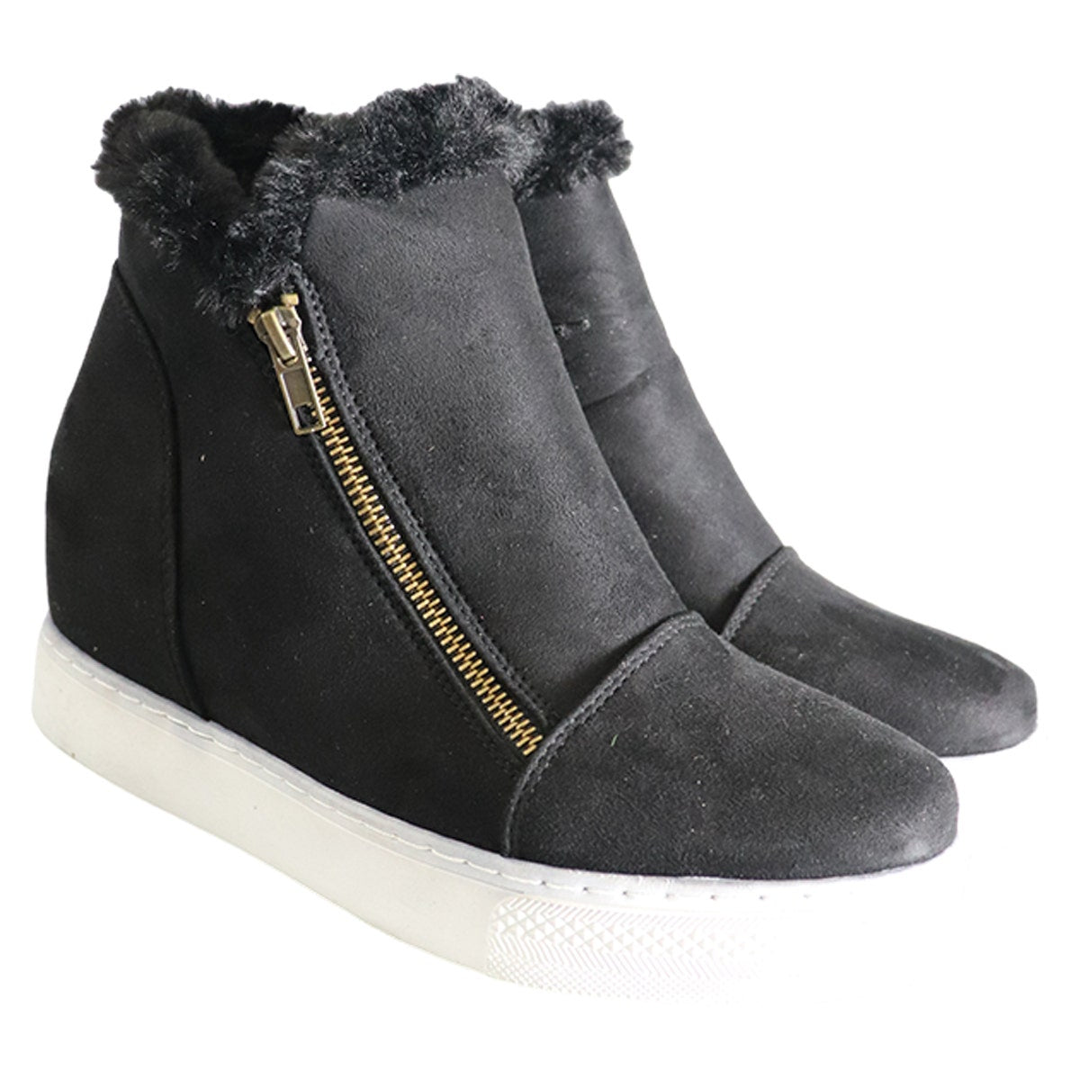 C&C California Women’s Hidden Wedge Ankle Boot High-Top Sneakers