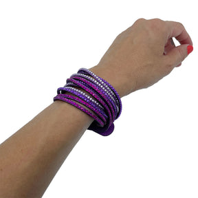 3pk Fromm Moonrise Twist Single Wrap Leather Rhinestone Bracelet