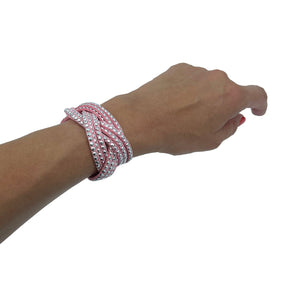 3pk Fromm Moonrise Twist Single Wrap Leather Rhinestone Bracelet