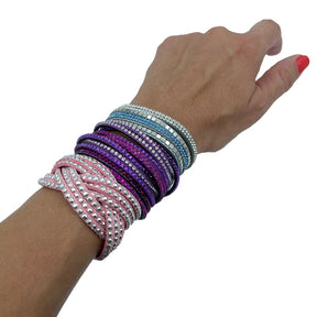 3pk Fromm Moonrise Twist Single Wrap Leather Rhinestone Bracelet