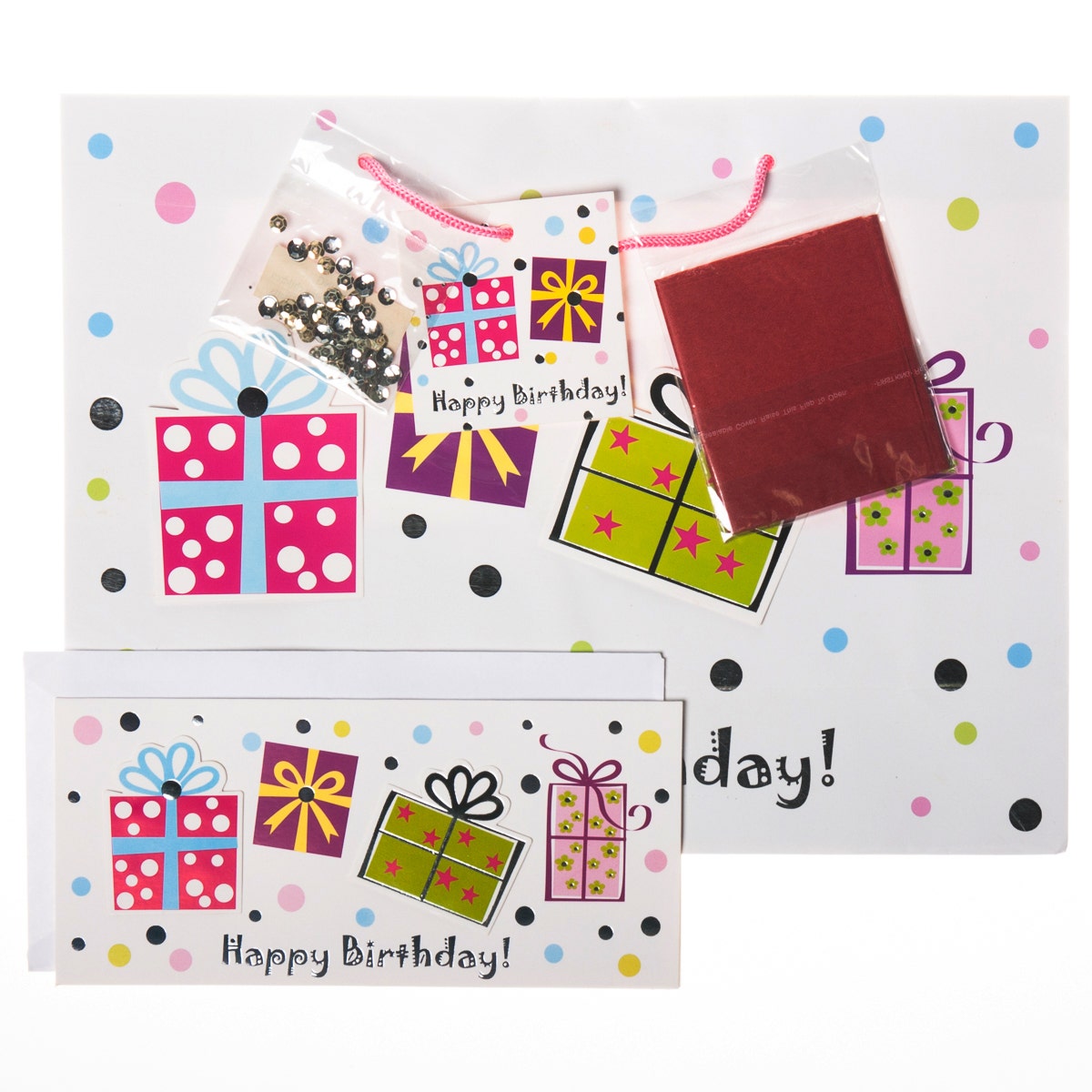20pc Happy Birthday Gift Bag Set – Cards, Tissue Paper, Sprinkles